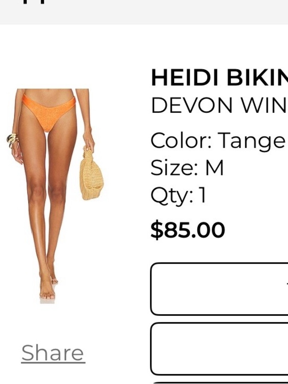 DEVON WINDSOR Orange Heidi Bikini Bottom